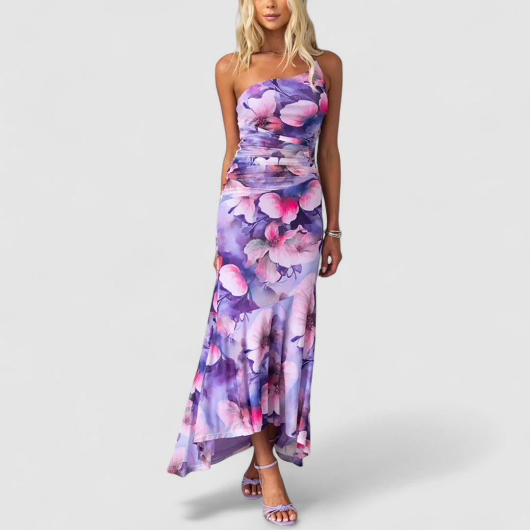 Olive | Maxikleid mit einer Schulter
