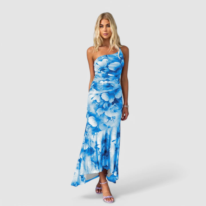 Olive | Maxikleid mit einer Schulter