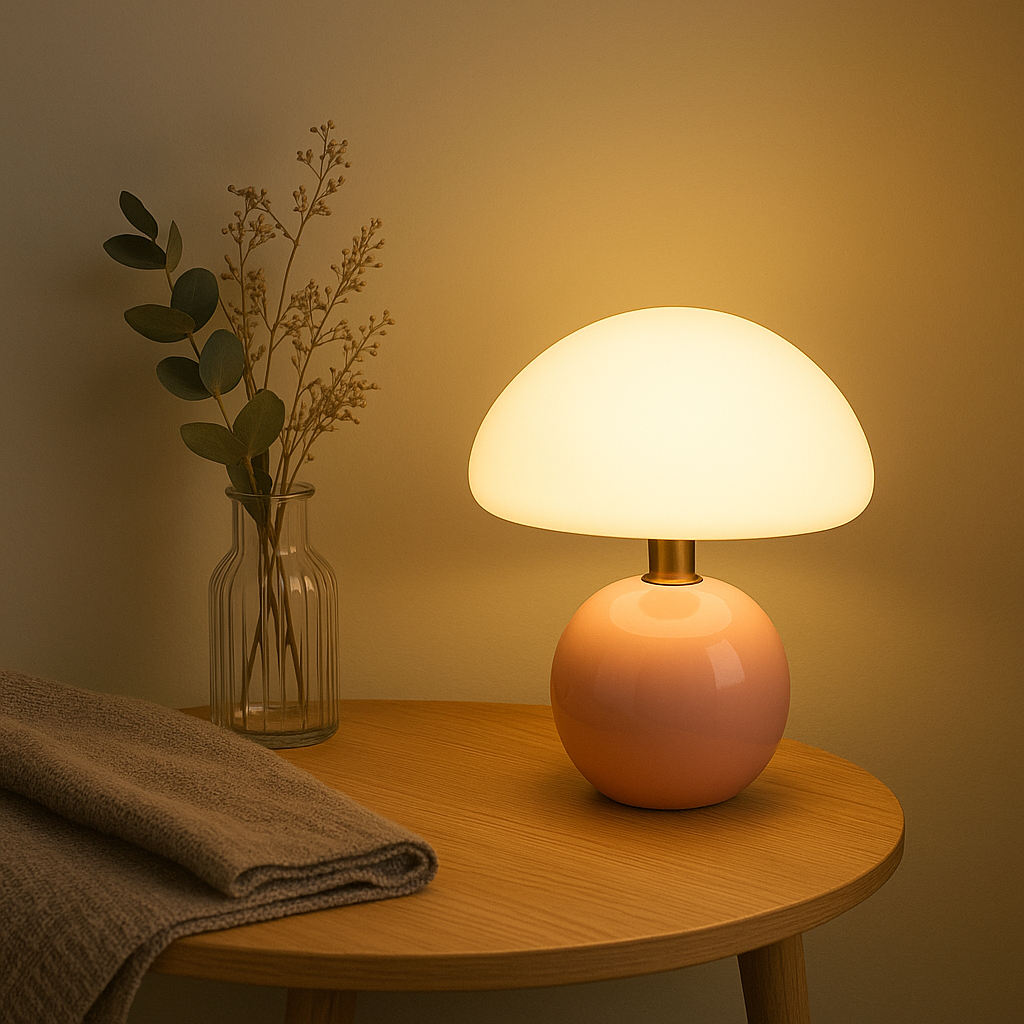 Liora – Tischleuchte mit Opalglasschirm im Mid-Century-Stil